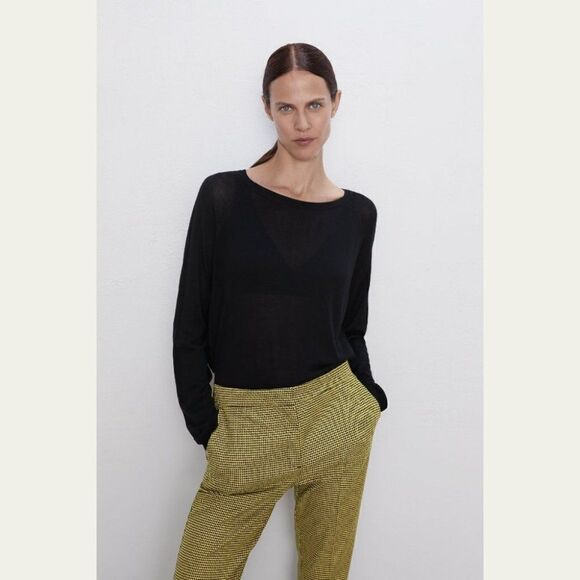 ZARA | Mid-waist skinny trouser in yellow/black - Picture 4 of 9